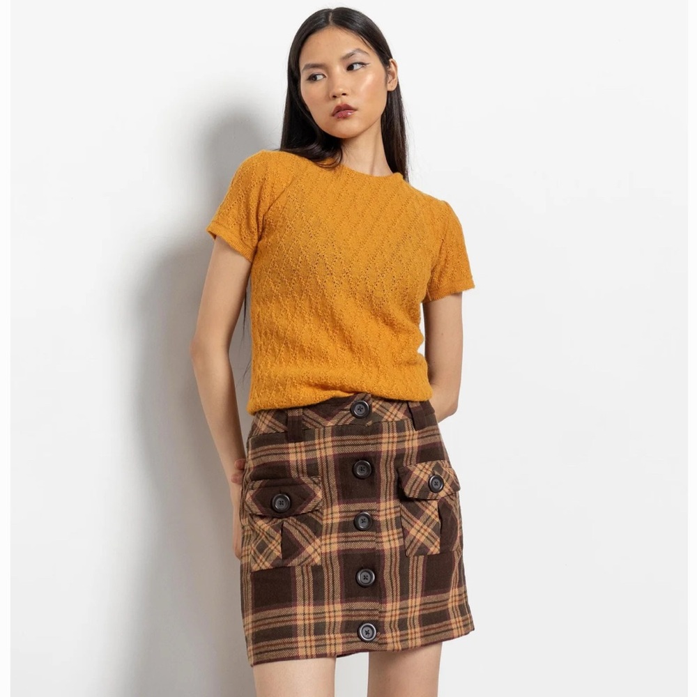 Vintage LOFT Women’s Plaid Button Down Mini Skirt Size 10